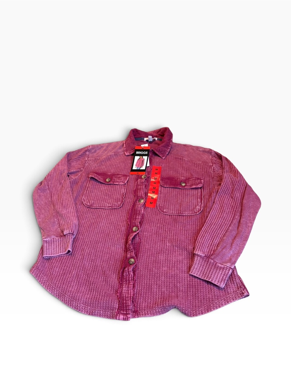 BRIGGS waffle knit button down nwt
